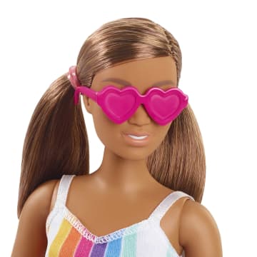 Barbie Fashion & Beauty Boneca Malibu Aniversário 50 Anos Vestido Listras