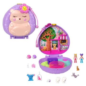 Polly Pocket Dolls And Playset, Travel Toys, Hedgehog Coffee Shop Compact - Image 1 of 6
