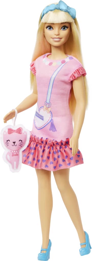 Barbie My First Barbie Boneca Vestido Rosa com Gatinho