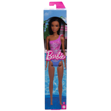 Barbie®  Poupée Plage  Cheveux Brun Foncé, Maillot Violet Tropical - Image 1 of 1