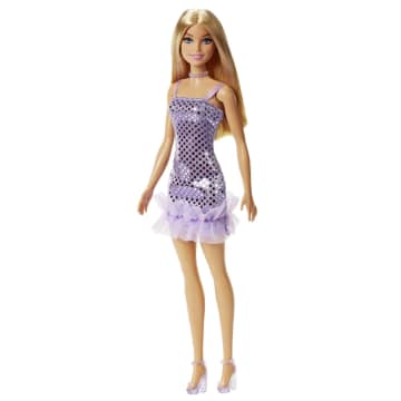 Barbie Doll, Kids Toys, Blonde in Lavender Metallic Dress - Imagen 5 de 5