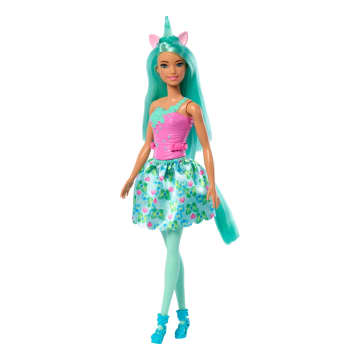 Four Fairytale Barbie Dolls with Colorful Hair Unicorn and Fairy