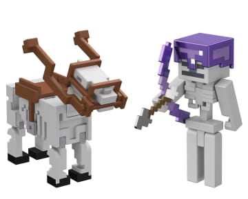 Minecraft Vanilla Figura de Brinquedo Pacote Cavalo com Armadura de Esqueleto de 3.25