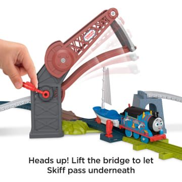 Thomas & Friends Bridge Lift Thomas & Skiff Toy Train Set With Motorized Engine & Boat