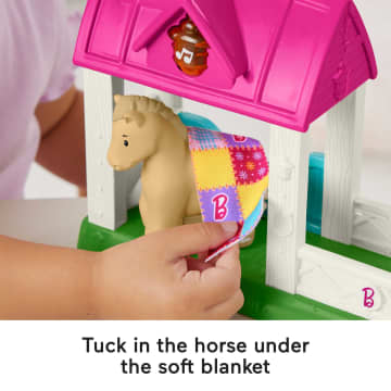Fisher-Price Little People Barbie Horse Stable Toddler Playset With Light Sounds & 7 Pieces