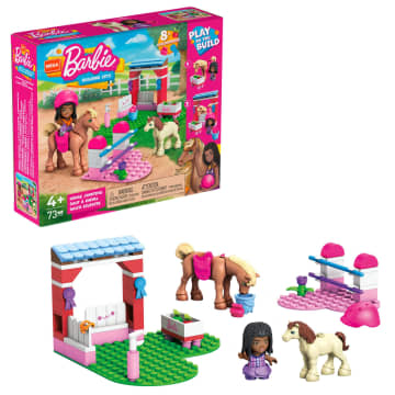 MEGA Barbie Pets Horse Jumping Building Toy Playset With Horse, Pony, Micro-Doll (73 Pieces)