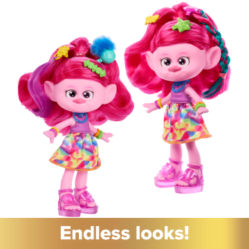 Dreamworks Trolls Band Together Hair-Tastic Queen Poppy Fashion Doll & 15+ Hairstyling Accessories - Image 3 of 6