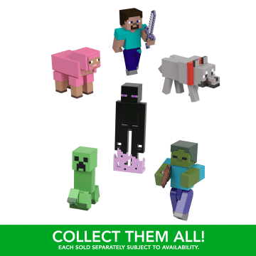 Minecraft Action Figures & Accessories Collection, 3.25-in Scale & Pixelated Design (Characters May Vary) - Imagem 4 de 6