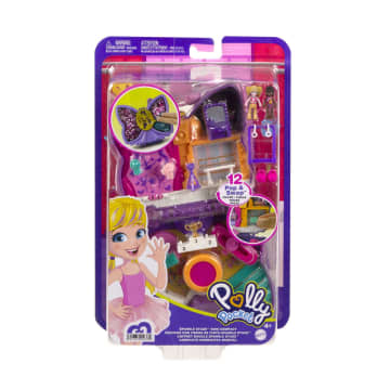 Polly Pocket Dolls And Accessories Set, Sparkle Stage Bow Compact