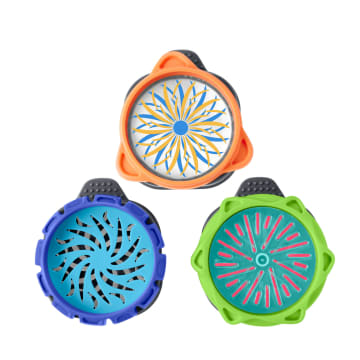Fisher-Price Sensory Bright Spinnyscopes, Fidget Spinner Light Refracting Toys, 3 Pack
