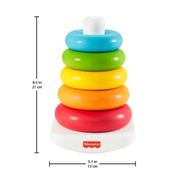 Fisher-Price Rock-A-Stack Baby Toy, Ring Stacking Toy, Plant-Based Materials, Infant And Toddler Toy
