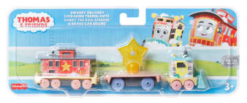 Thomas & Friends Shivery Delivery Sandy the Rail Speeder & Brake Car Bruno Diecast Toy Train - Imagen 6 de 6