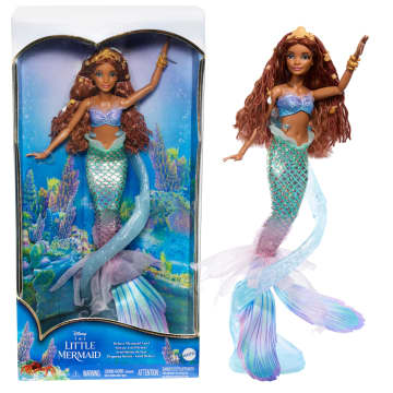 Disney The Little Mermaid Deluxe Mermaid Ariel Doll With Hair Beads And Stand