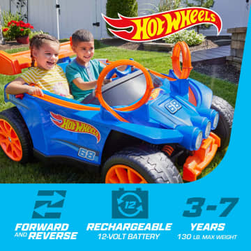 Power Wheels Hot Wheels Racer Ride-On With Toy Car Track Set For Preschool Kids Ages 3+ Years