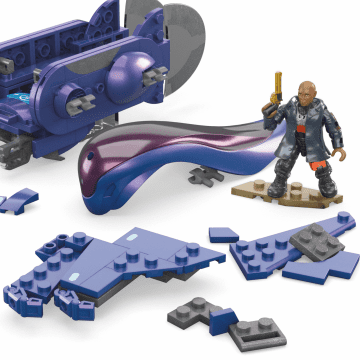 MEGA Halo Renegade Banshee Vehicle Building Kit With 2 Micro Action Figures (205 Pieces)