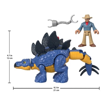 Imaginext Jurassic World Dominion Stegosaurus Dinosaur & Dr. Grant Poseable Figure Set