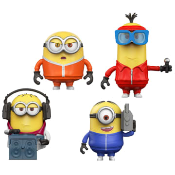 Minions Boombox Action Figures & Accessories Toy Set With Kevin, Stuart, Bob & Josh