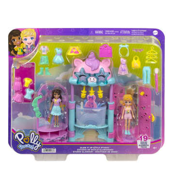 Polly Pocket Coffret de Jeu Studio Glamour, 2 Poupées, 19 Access. - Imagem 6 de 6