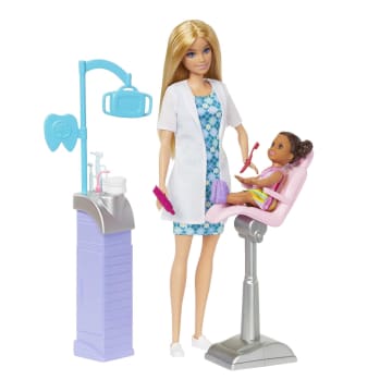 Barbie Profesiones Set de Juego Dentista Cabello Rubio - Imagem 5 de 6