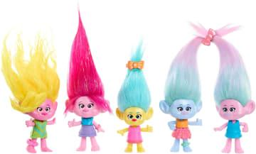 Dreamworks Trolls Band Together Coffret Multiplie Fête Chatoyante Avec 5 Petites Poupées et 2 Accessoires Capillaires - Imagem 1 de 6