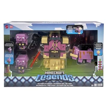 Minecraft Legends NeTher invasion Pack, Set Of 4 Action Figures With Attack Action And Accessories - Imagen 6 de 6