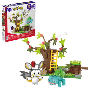 MEGA Pokémon Emolga And Bulbasaur's Charming Woods Building Toy Kit (194 Pieces) For Kids - Image 1 of 6