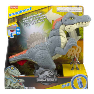 Imaginext Jurassic World Ultra Snap Spinosaurus Dinosaur Toy With Lights & Sounds, 2 Pieces