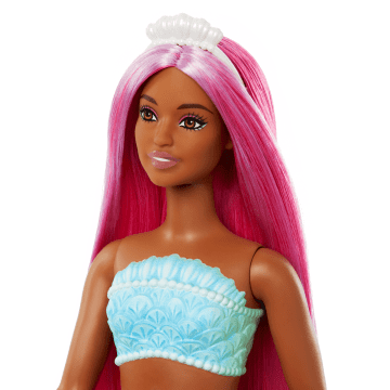 Barbie-Poupées Sirènes Avec Cheveux et Nageoire Colorés et Serre-Tête - Imagem 2 de 5