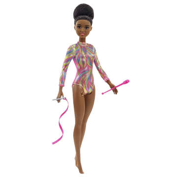 Barbie Rhythmic Gymnast Brunette Doll (12-In/30.40-Cm), Leotard & Accessories