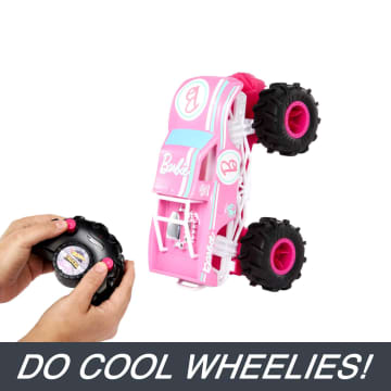 Hot Wheels RC Cars, Remote-Control Barbie Monster Truck in 1:24 Scale
