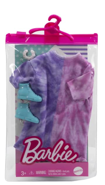 Barbie Fashion Pack Of Doll Clothes, Tie-Dye Sweatshirt Dress, Bracelet & Blue Hi-Top Sneakers, 3 To 8 Years Old