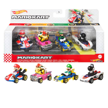 Hot Wheels Mario Kart Die-Cast Characters And Karts 4-Pack