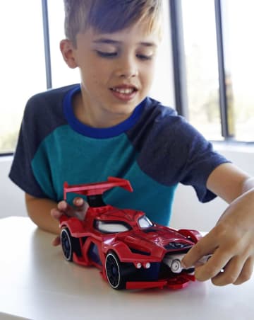 Marvel Hot Wheels Spider-Man Web-Car Set With Toy Character Car And Launcher