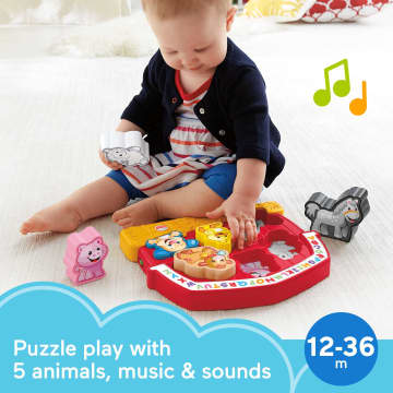 Fisher-Price Laugh & Learn Farm Animal Puzzle Shape Sorting Baby Toy With Music & Sounds