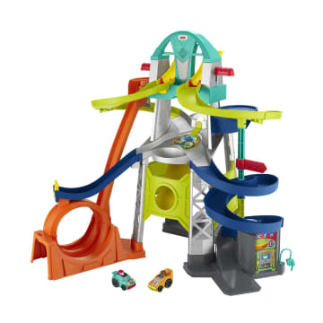 Fisher-Price Little People Toddler Race Track Playset With Lights & Sounds, Launch & Loop Raceway