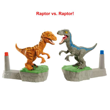 Rock ‘Em Sock ‘Em Robots Blue vs Atrociraptor Jurassic World Dominion Game