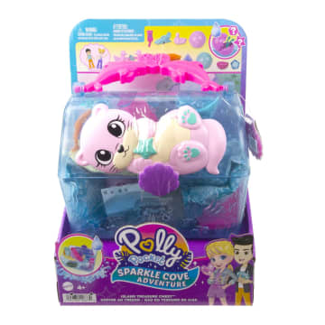 Polly Pocket Sparkle Cove Adventure Island Treasure Chest Playset With 2 Micro Dolls, 4 Animals & Accessories - Imagem 1 de 1