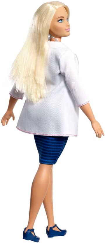 Barbie Doctor Doll, Curvy, Dressed in White Coat With Stethoscope And Blonde Hair