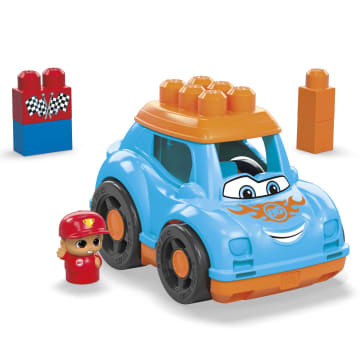 MEGA BLOKS Ricky Race Car Fisher Price Toy Blocks With 1 Figure (6 Pieces) For Toddler
