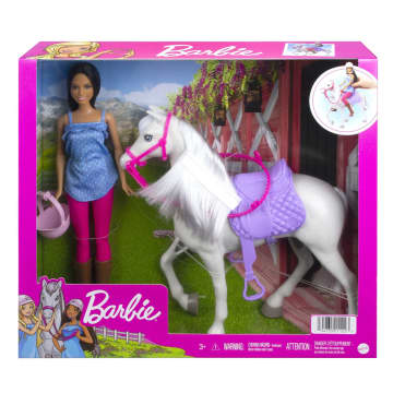 Barbie Doll And Horse With Saddle, Bridle And Reins, Gift For 3 To 7 Year Olds