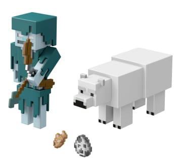 Minecraft Vanilla Figura de Acción Paquete de 2 Errante vs Polar 3.25"