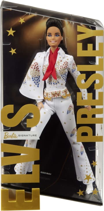Barbie Signature Elvis Presley Barbie Doll (12-In) Wearing “American Eagle”  Jumpsuit