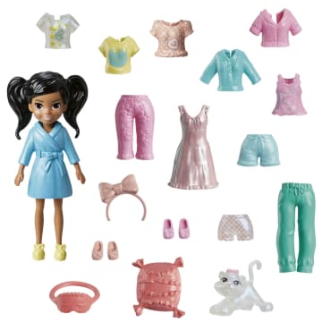 Polly Pocket Conjunto de Brinquedo Pacote de Modas Festa de Pijamas Elemento Surpresa - Imagen 1 de 6