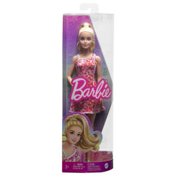 Barbie Fashionista Boneca Vestido de Flor Vermelha