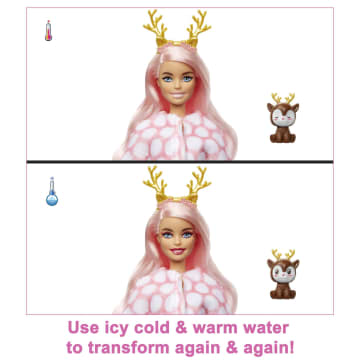 Barbie Doll Cutie Reveal Deer Plush Costume Doll With Pet, Color Change