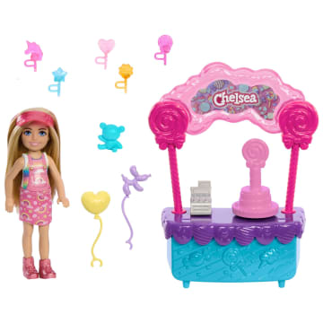 Barbie Chelsea Doll & Lollipop Stand, 10-Piece Toy Playset With Accessories