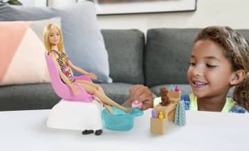 Mani-Pedi Spa Barbie Doll Playset, 14 Pieces
