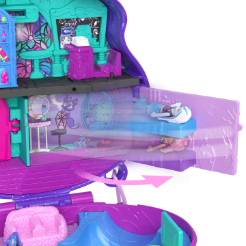Polly Pocket Monster High Compact With 3 Micro Dolls & 10 Accessories, Opens To High School - Image 2 of 3