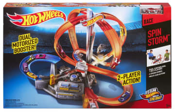 Hot Wheels Track Set With 1:64 Scale Toy Car, Motorized, Multi-Lane Racing And Crashing