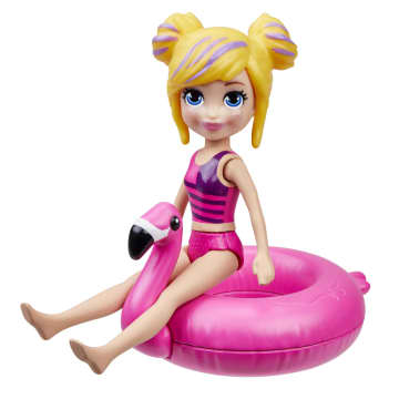 Polly Pocket Water Ski Splash Pack Playset, Boat With Flip Feature & 3-In/7.62-Cm Polly Doll,